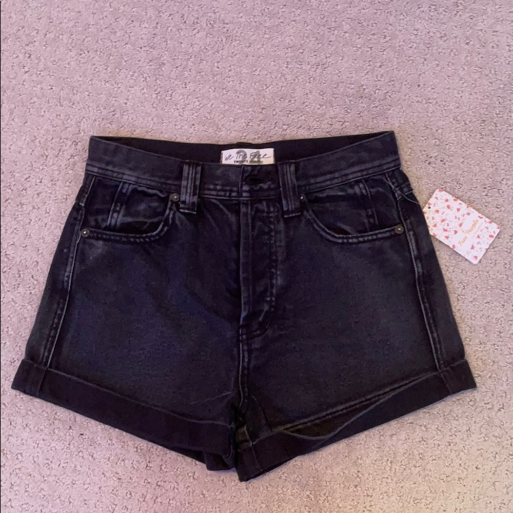 NWT free people black denim shorts